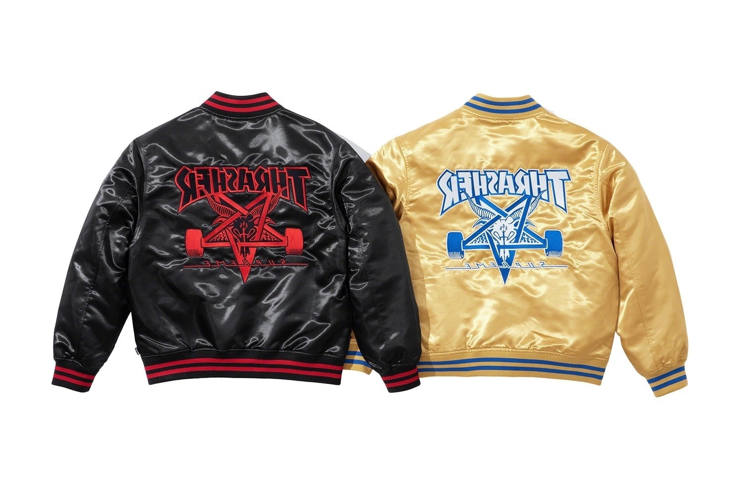 Supreme®/Thrasher® Satin Varsity Jacket